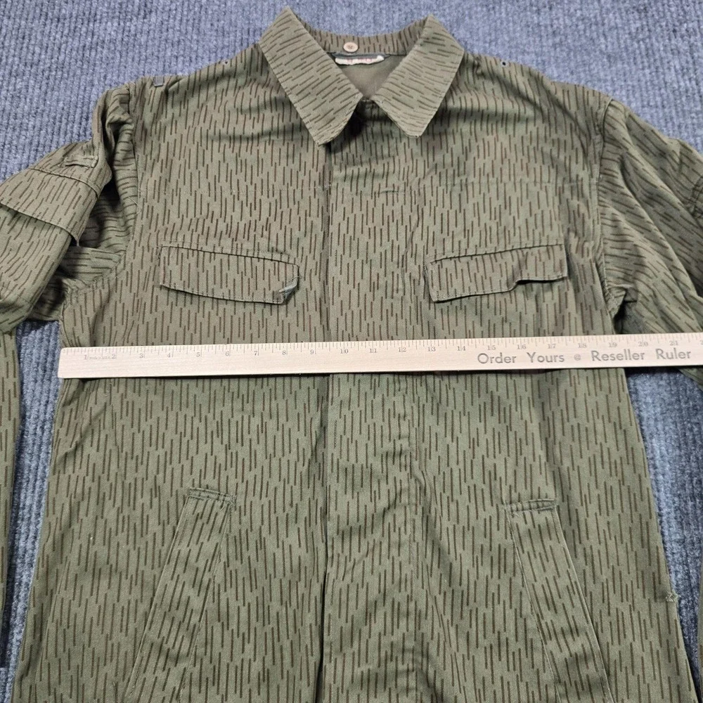 Vintage East German Strichtarn Raindrop Camo Field Jacket G48 Green Canvas
